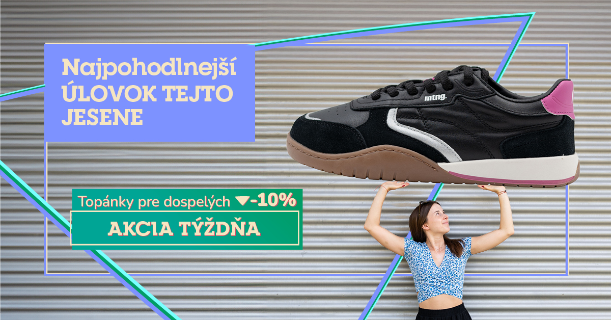 Zľava - 10% na topánky pre dospelých